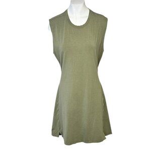 Public Rec Womens Go To Tank Open Back Shirt Dress, Green, Cotton, Tencel, Large